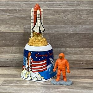 Kennedy Space Center Souvenir Bell with Astronaut Figurine nasa space room decor